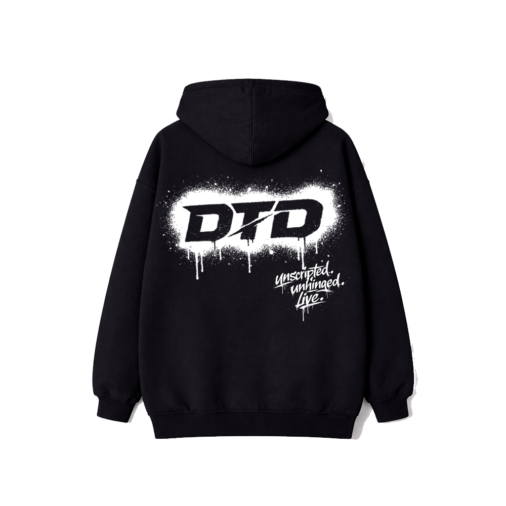DTD Unscripted Hoodie - Oversized Black